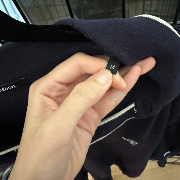 Malbon Navy Blue with White Trim Short Sleeve Shirt - Picture 5 of 5